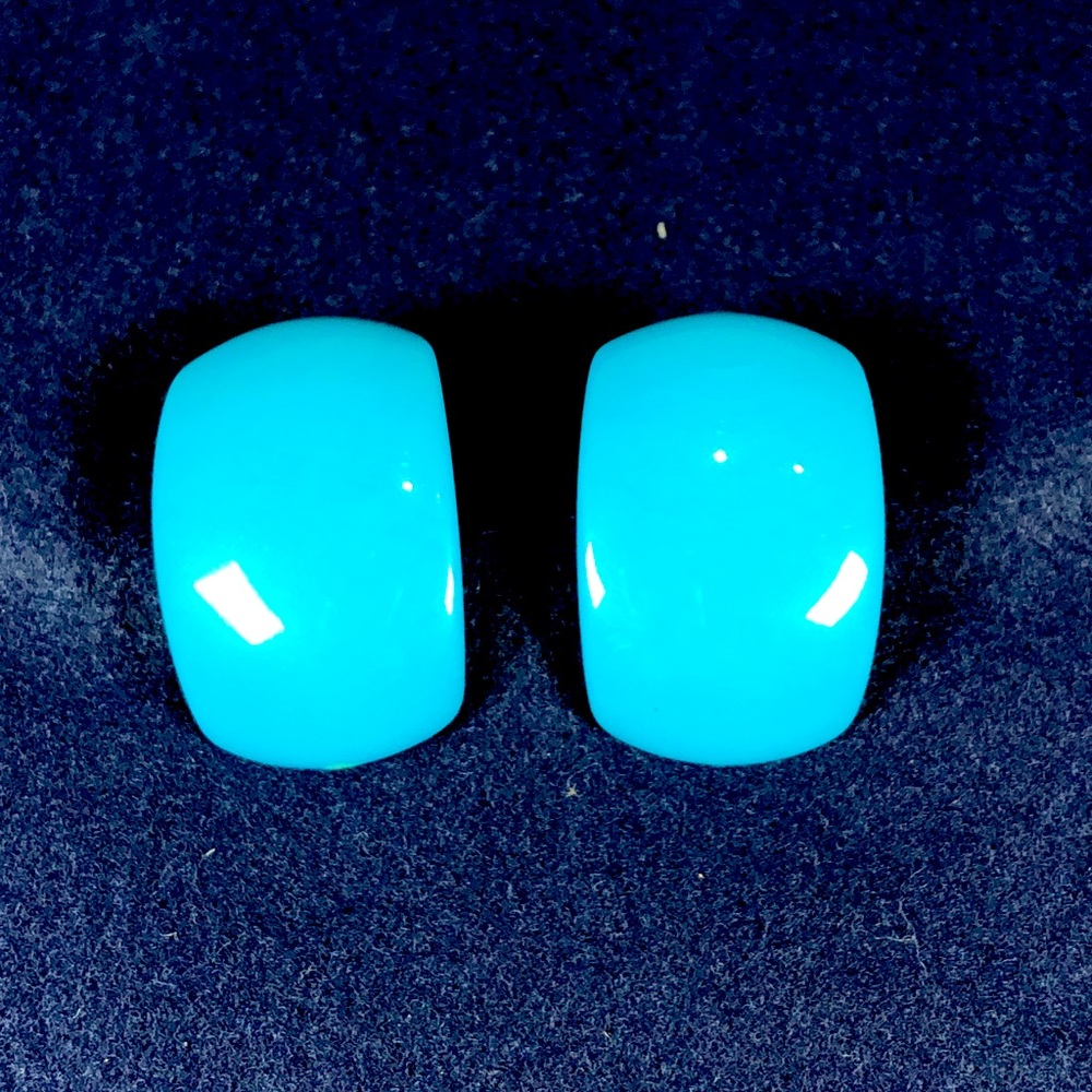Blue fakelite earrings